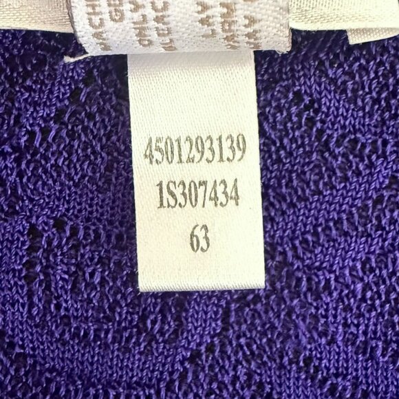 Chico's Floral Button-Front V-Neck Cardigan Metallic Purple Women's Size 0 - Picture 8 of 11